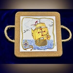Reber Tile Trivet featuring "Nan Portuguese" Sailing Ship